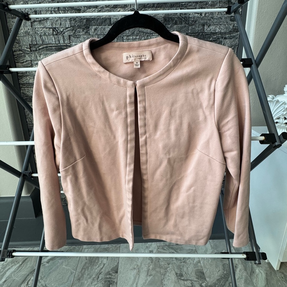 Philosophy Blush Pink Open-Front Jacket